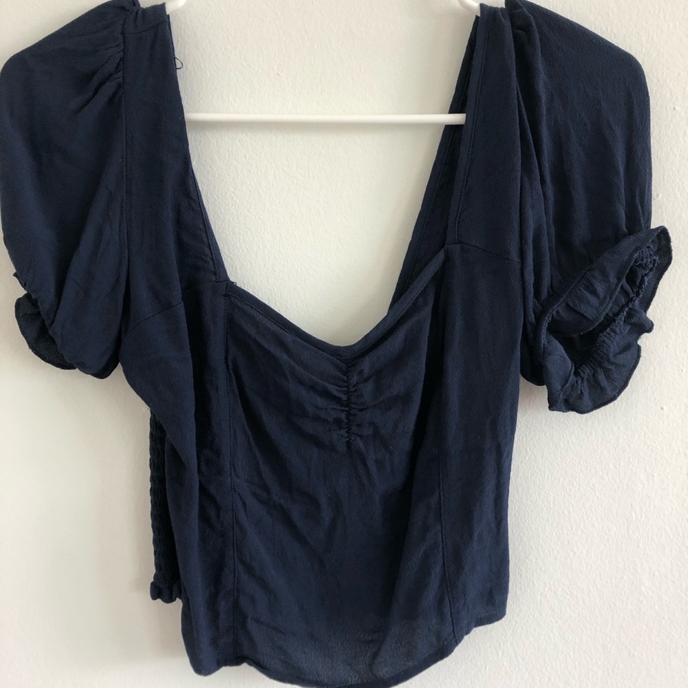 XS WAYF Fawn Crop Top Navy